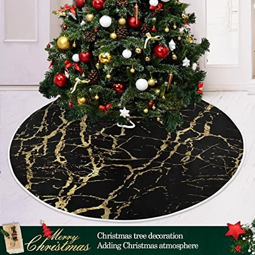 Oarencol Black Glod mramorni kamen umjetnost Božićna suknja od 36 inča Xmas Holiday Party Tree Detaos