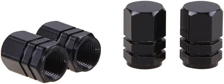 Boruien 4pcs crne gumene gume ventil za ventil na kotačima pokriva automobilsku prašinu otpornu na pulonu od legure aluminija