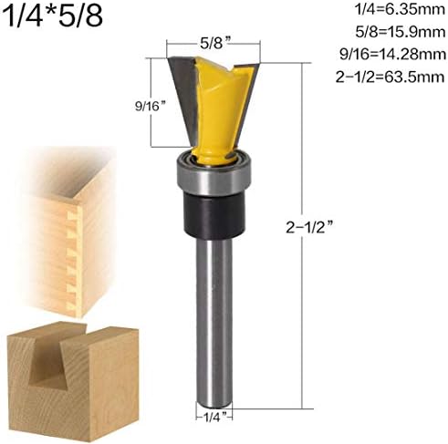 1/4 SHANK CARBIDE dovetail nosač usmjerivača ležaja, 5/8 Prečnik gornjeg ispiranja ukrasnog predloška usmjerivač rutera, montirani