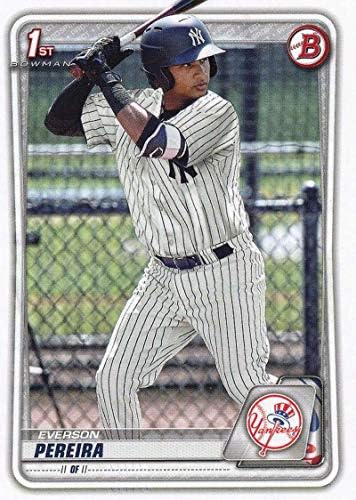 2020 Bowman izgledi Papir Baseball BP-51 Everson Pereira New York Yankees Službena 1. prva Bowman MLB trgovačka kartica iz kompanije