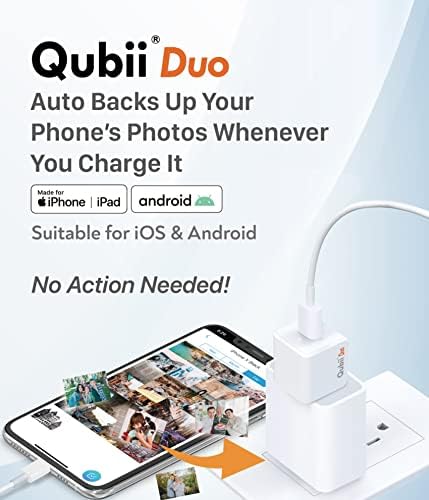 Maktar Qubii Duo USB-C Flash Drive, Auto sigurnosna kopija Tijekom punjenja, MFI certificirani kompatibilan sa iPhone / iPad / Android,