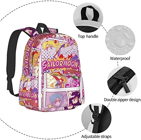 FicOnuu Slatka lagana anime ruksaka ruksaci Ležerne prilike za backpack Sport na otvorenom 17 (ružičasta)