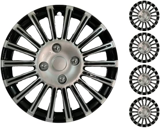 Coprit set poklopca od 4 kotača 13 inčni srebrni-crni hubcap snap-on fits volkswagen vw