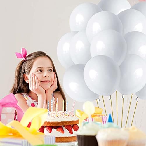 50pcs 10inch bijeli makaronski baloni za rođendanski tuš za tušem za djecu za vjenčanje matura