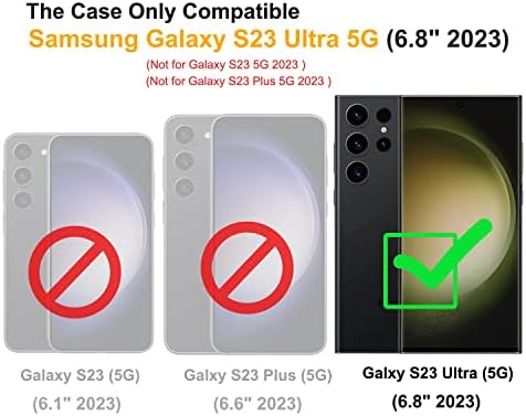 Lexnec dizajniran za Samsung Galaxy S23 Ultra 5g i Galaxy S23 ultra, teški čvrsti čvrsti lagani vitki udarni udarni zaštitni muškarci za muškarce za žene na kartici Galaxy S23 ultra 5g [crna]
