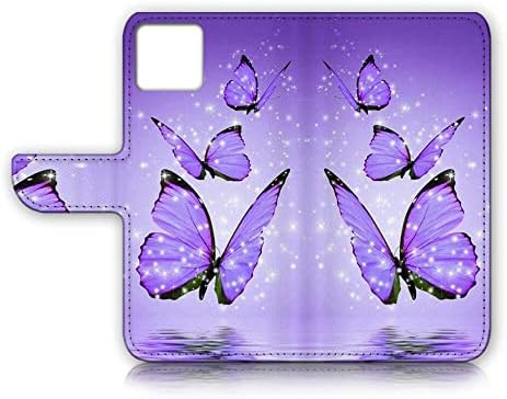 za iPhone 12 Mini, dizajniran poklopac futrole za telefon sa preklopnim novčanikom, A24590 Purple Butterfly 24590