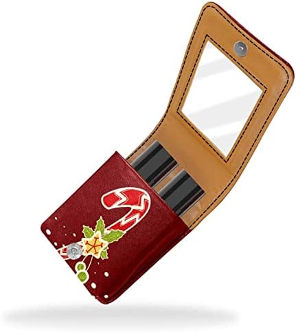 ORYUEKAN Mini torba za šminkanje sa ogledalom, torbica za kvačilo od umjetne kože, Božićni lijepi bomboni