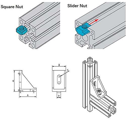 Mssoomm 2 Pakovanje 1540 dužina profila ekstruzije aluminijuma 63,78 inča / 1620 mm crna, 15 x 40 mm 15 serija T Tip T-Slot Evropski