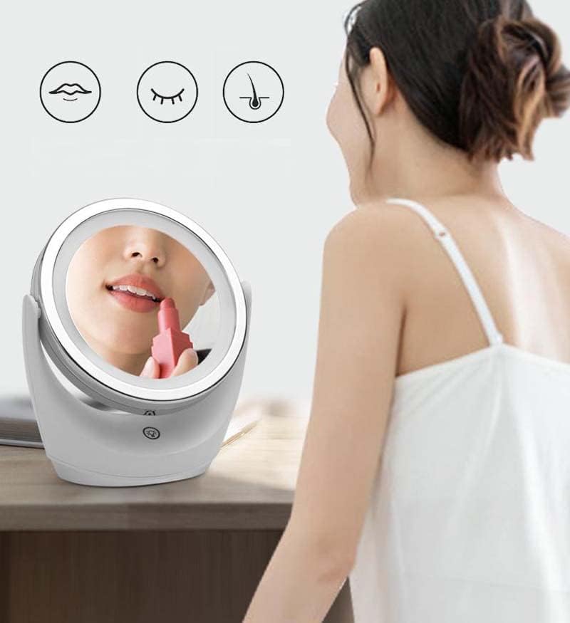 Toworldit dvostrano LED ogledalo za šminkanje lice 5X uvećavajuće svjetlo na dodir ogledalo kupatilo šminka kozmetička ispraznost
