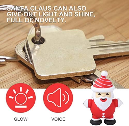 2pcs privjesak LED Santa Claus tasters torba za ključeve automobila Crveni božićni ukrasi