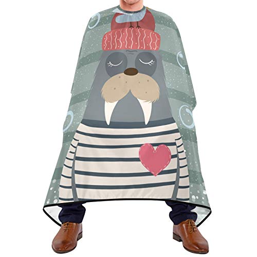 可愛い Barber Cape & Beard Apron 2 u 1- Profesionalni rezanje kose Cape sa 2 usisne čaše, vodootporan u obliku frizure za djecu i odrasle