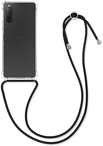 KWMobile Crossbody Case kompatibilan sa Sony Xperia 10 II Slučaj - Clear TPU telefon s kablom za vrpce - prozirni kablovski remen - prozirni