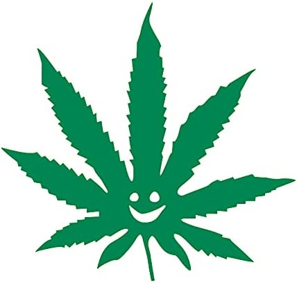 Smiling lon list sretan marihuana postrojenje za korov vinil vinil naljepnica u naljepnici 5-po-5,5 inča