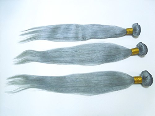 HairPR Hair Malezijski human Virgin Hair extension 3 snopovi 10-28 ravna srebrna boja