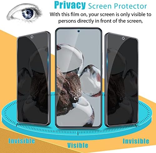 Mooisvs [2 + 2pack] za Xiaomi 12T / 12T Pro 2022 Zaštitnik zaslona za zaštitu od privatnosti + zaštitnik objektiva kamere, ultra HD