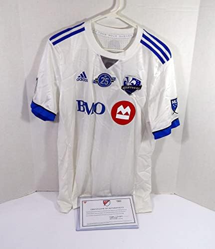 2018 Montreal udarna šipka Fanni 15 Igra Polovna potpisana bijela dres 25. patch L 75 - nogometni dresovi