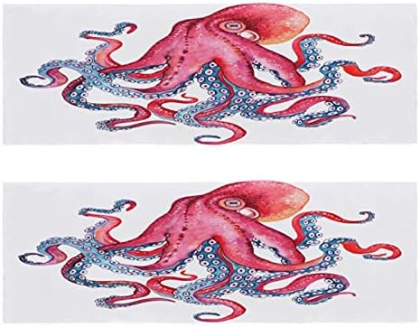 Octopus Ocean Seafitness Ručnici za muškarce i žene ručnik za plažu 2-pack Print Print Brzo sušenje Microfiber Sport Workewelwel ručnik