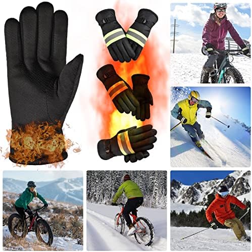 Qvkarw tople rukavice za vanjske rukavice za reflektirajuće skijanje zima velvet plus vjetrobransko staklo jahanje zimske sportove