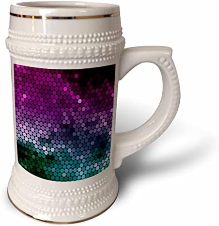 3Droza cool apstraktni uzorak šesterokutnika ružičaste, ljubičice, tirkize. - 22oz Stein šolja