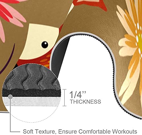 6mm Extra Thick Yoga Mat, lisice jesen jesen Print Eco-Friendly TPE vježbe Mats Pilates Mat sa za jogu, trening, Core Fitness i Kat vježbe, muškarci & žene