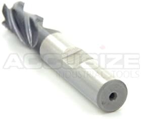 Accusize Industrijski Alati 3/8 Fine Tooth M42 8% Cobalt Tialn Roughing End Mill, 3/8 Shk Dia, 3/4 Dužina Flaute, 2-1/2 Oal, 4 Flauta, 1104-0038