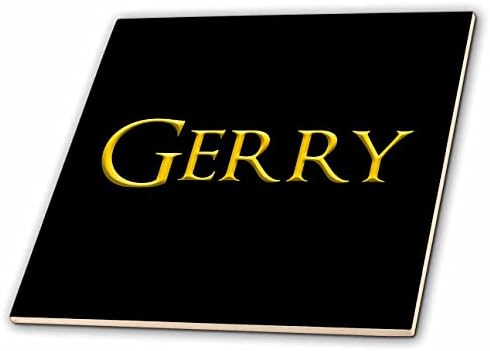 3dRose Gerry favorizirano muško ime u SAD-u. Žuta na crnom šarmu-pločice