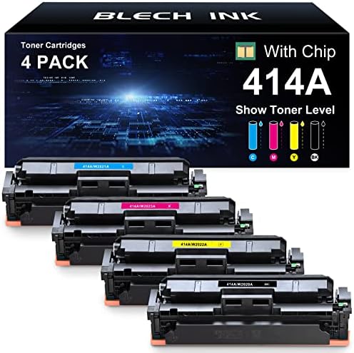 BLECH ink Compatible 414a Toner kertridži 4pack [Show Toner Level] [Fade-Resistence, bez razmazivanja] zamjena za HP 414a 414X Remanufacture kompatibilan sa HP MFP M479fdw M479fdn M454dw M454dn