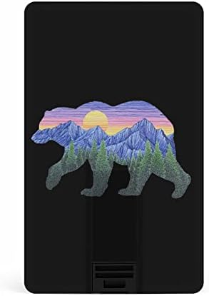 Sunset Bear Credit Bank kartica USB flash diskove Prijenosni memorijski stick tipka za pohranu 64g