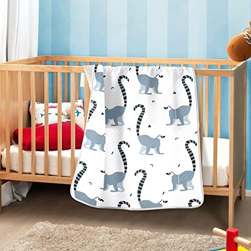 Swaddle pokrivač lemurski pamučni pokrivač za dojenčad, primanje pokrivača, lagana mekana prekrivačica za krevetić, kolica, raketa,