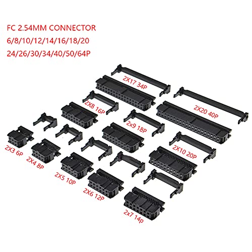 10kom FC-6/8/10/12/14/16/18/20/30/40/50/64 pin ženski zaglavlje IDC utičnica konektor 2.54 MM korak za 1.27 MM žica 6p 10p 20p 40P-2X13