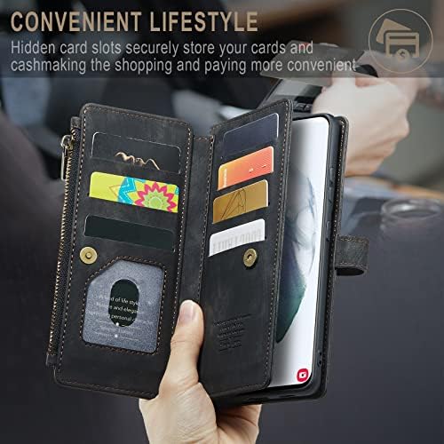 Asuwish futrola za telefon za Samsung Galaxy S22 5G poklopac novčanika i zaštita ekrana od kaljenog stakla koža Flip držač kreditne