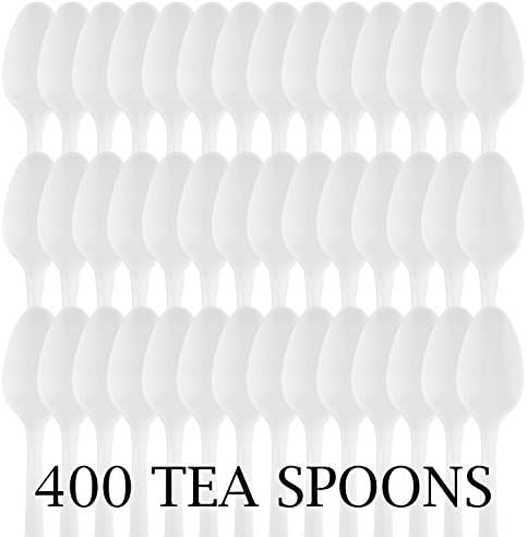 Plasticpro Pribor Za Jelo 400 Srednje Težine Bijele Jednokratne Plastične Kašike Za Čaj