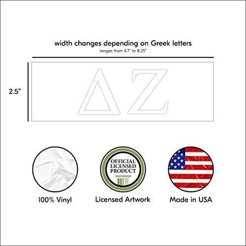 Pro-Graphx Delta Zeta Grčka naljepnica naljepnica naljepnica, 2,5 inča visoka, bijela