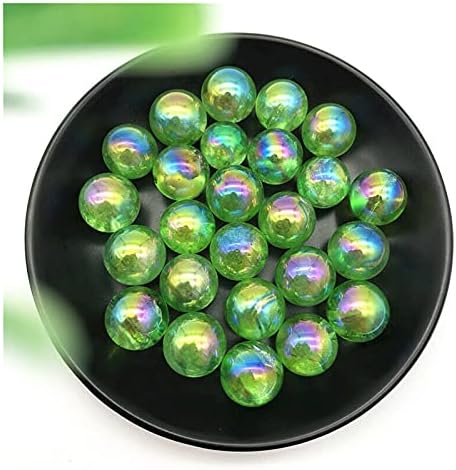 Suweile JJST 1pc 16-19mm zeleni titanijum aura elektroplativši kvarcne kristalne sfere kuglice zacjeljivanje prirodnih kamenja i minerala 0316
