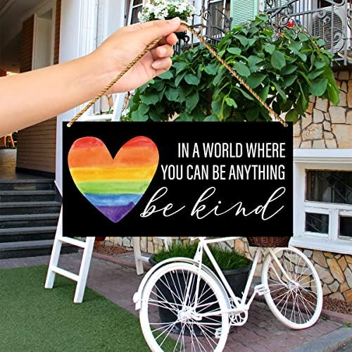 LGBT Decor, u svijetu u kojem možete biti nešto ljubazno, lezbijski gay ponosni dekor za kućni trijem ulaznih vrata LGBT ukras za