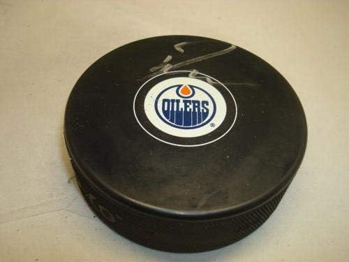 Ryan Nugent-Hopkins potpisao Edmonton Oilers Hockey Puck sa autogramom 1A-autogramom NHL Paks