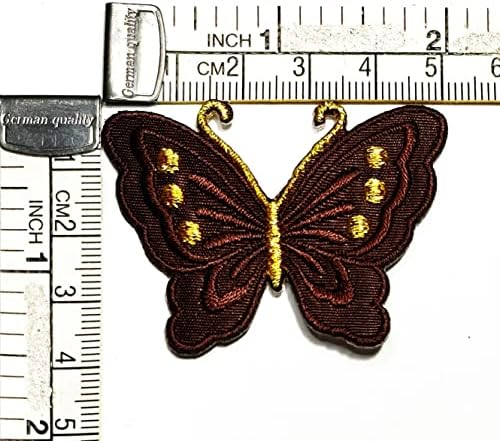 Kleenplus 3kom. Mini Butterfly Cartoon Brown Patch Vezeno Gvožđe Na Znački Šivati Na Patch Odjeći Vezenje Aplikacija Naljepnica Tkanina Šivenje Dekorativni Popravak