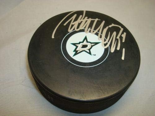 Antti Niemi potpisao Dallas Stars Hockey Puck sa autogramom PSA / DNK COA 1A-potpisanim NHL pakovima