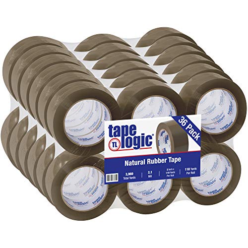 Tape Logic® 53 PVC traka od prirodne gume, 2,1 Mil, 2 x 110 yds, Tan, 36 / Case