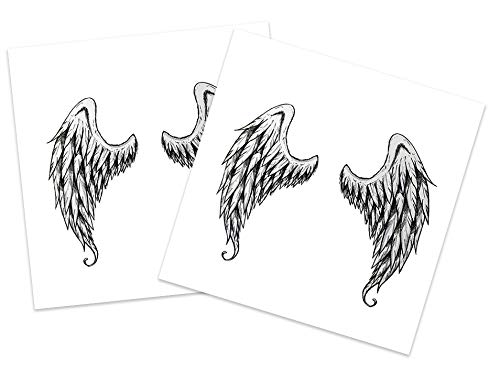 Veliki anđeoski krila privremene tetovaže | Skin sef | Napravljen u SAD-u | Uklonljiv
