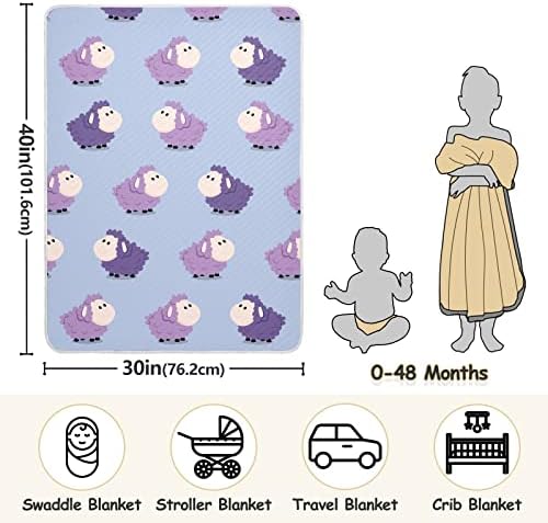 Slaba pokrivačica slatka ovčja pamučna pokrivačica za dojenčad, primanje pokrivača, lagana mekana prekrivačica za krevetić, kolica,
