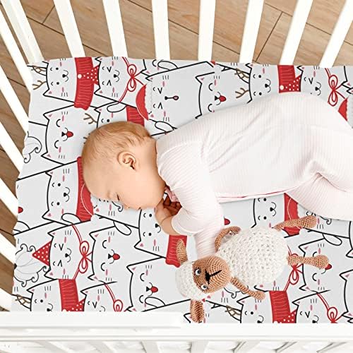 Slatki mačji krevetić za dječake Djevojke, dječji list za bebe za bebe za standardni madrac krevetića, posteljinu od mališana 39x27