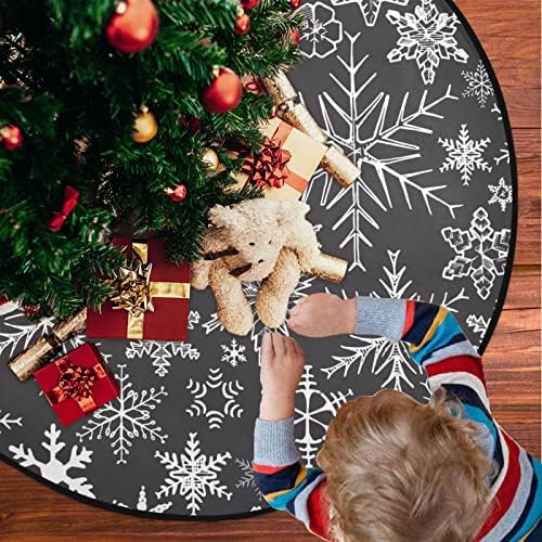 Visesunny Christen Tree Mat Black Xmas Snowflake uzorak stalka za stalku MAT Podni zaštitnik upijajući stalci za stalke Mat za sezonski