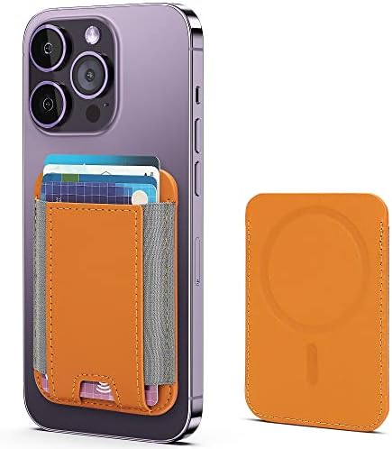 Gansbol magnetni telefon sa Magsafeom, magnetski magsafe kožni novčanik za iPhone 12/13/14 serije, držač novčanika za karton za Apple Magsafe, fit 10 kartica, narandžasta