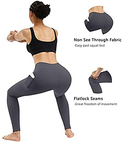 Fengbay 2 pakovanja visoko struka joga hlače, džep joga hlače Tummy Workout trčanje 4 smjer rastezanje joge gamaše
