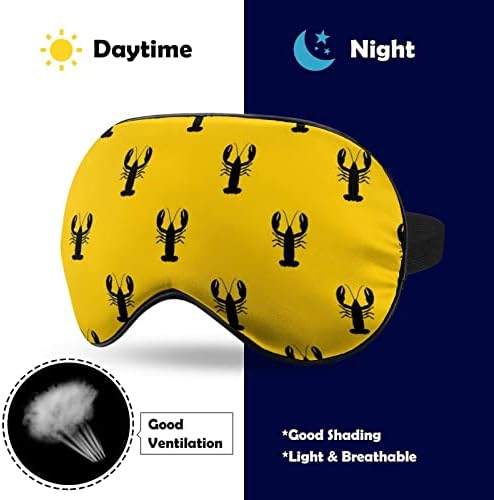 Crayfish uzorak smiješno spavanje maska ​​za oči meko zalebote poklopac za oči s podesivim noćnim sjenilom za muškarce za muškarce