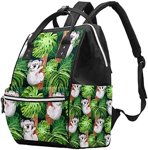 Guerotkr putni ruksak, ruksak za kesicu, ruksak pelena, tropsko životinjsko stablo ostavlja zeleni uzorak