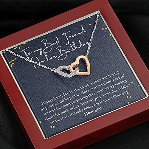 Nakit za poruke, ručno rađena ogrlica - personalizirani poklon za zaključavanje srca, sretan rođendan Najbolji prijatelj poklon, prijatelju