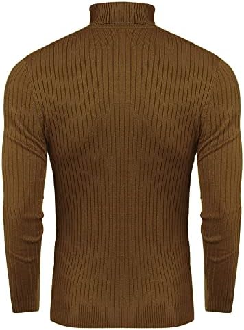 Nine Bull Muške Slim Fit Turtleneck džemper kamen Termički pulover džemper