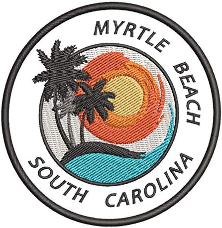 Myrtle Beach, Južna Karolina Sunset Scena vezena premium Patch DIY Iron-on ili šiva ukrasni znački amblem Suvenir Turistička oprema Applique